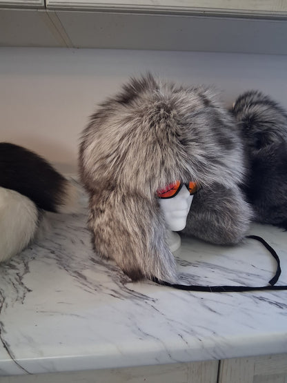 Pearl fox full Fur trapper Hat